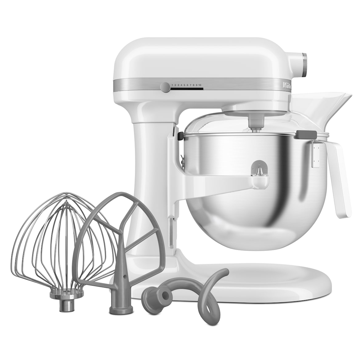 KitchenAid Robot de cocina 5KSM70JPXEWH, 6.6 L, 11 velocidades, con accesorios de 4 piezas, blanco
