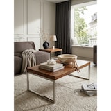 thumbnail of Couchtisch `Isen`: Massivholz, Chromfüße, handgefertigt, Sheesham. Braun, 120x60x40 cm | Kadima Design