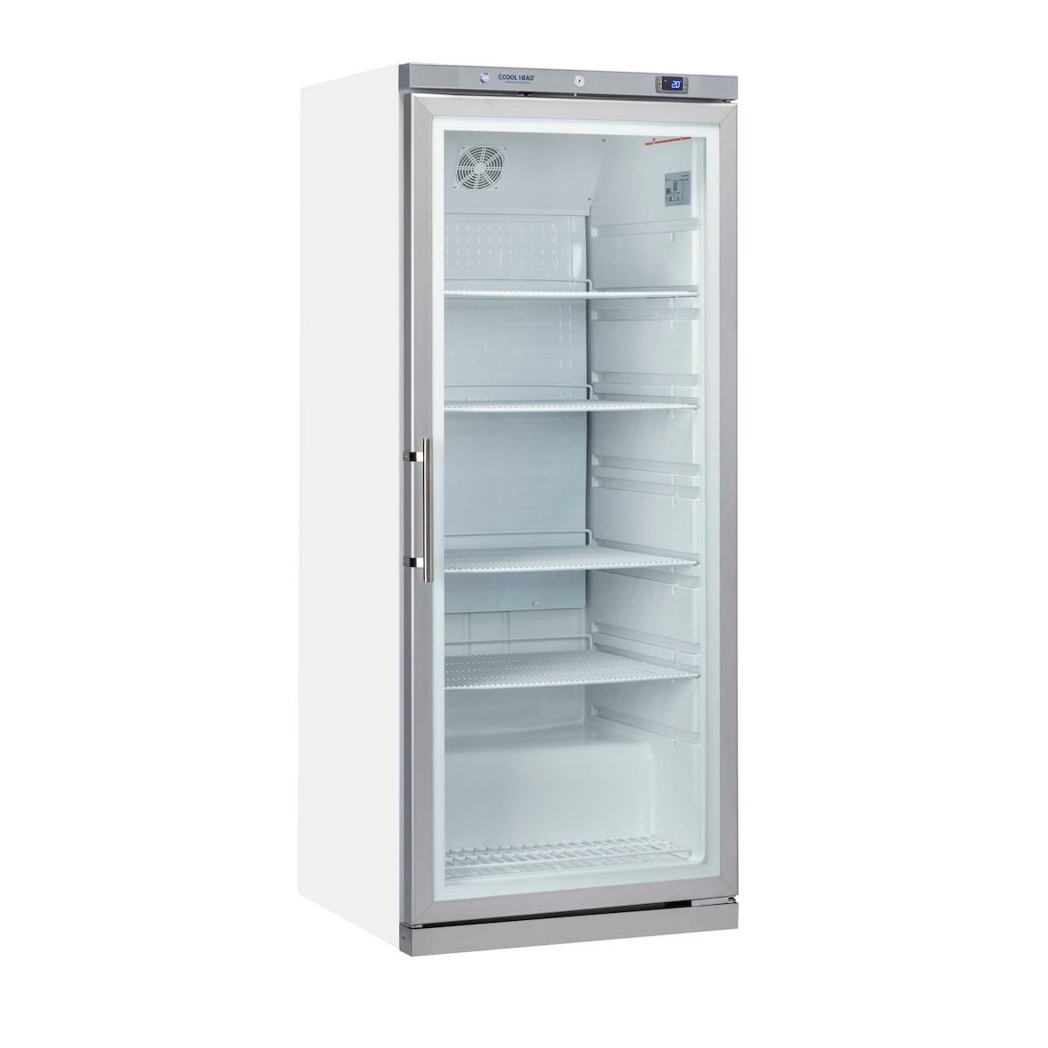 Cool Head armadio refrigerato in acciaio con interno in termoformato, 775x797x1900mm, portavetro, bianco