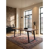thumbnail of Esszimmertisch Baumkante Modern | 160x80 cm Akazie mit U-Form Design | Goldbraun-Schwarz | für 6-8 Personen | Atoll Kollektion | Kadima Design