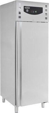 thumbnail of Tiefkühlschrank BONGO | 1x abschließbare Tür | 560 Liter, HxBxT 209x74x87,5cm | -18/-22°C | Edelstahl | + CHEFGASTRO Geschirrtuch