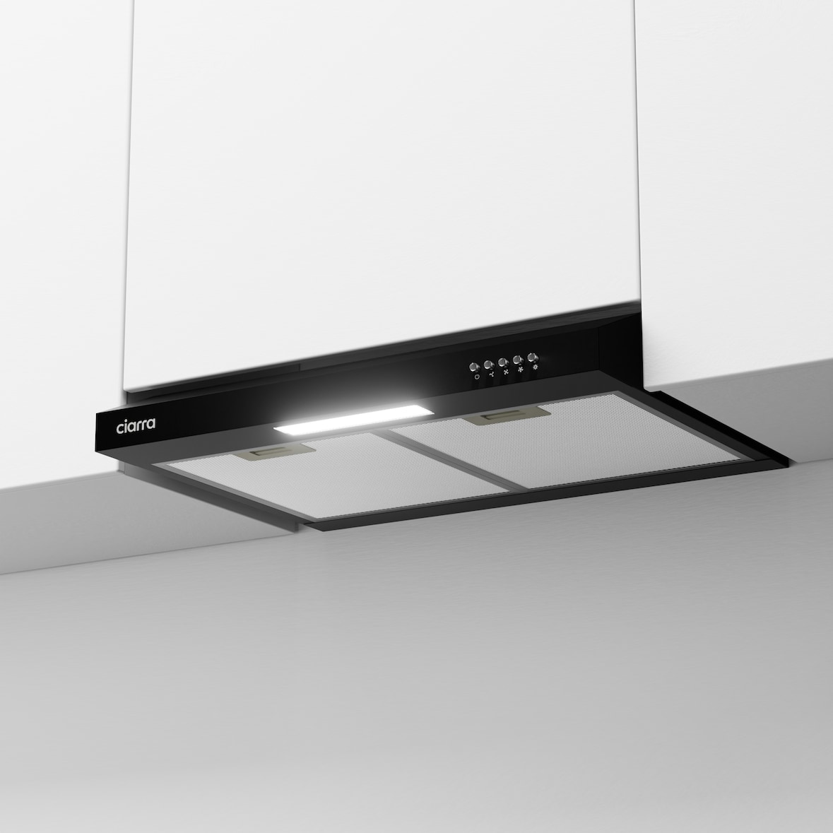 CIARRA Campana extractora A+ de 60 cm para bajo mueble, integrada, con extracción de aire VM6903DB