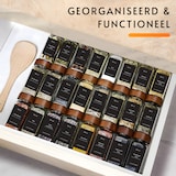 thumbnail of Five Stars® 24-delige Glazen Kruidenpotjes met Acacia Deksel - 2 Soorten Strooideksels - incl. Stickers, Stift, Trechter en Accessoires - 120 ml