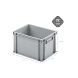 thumbnail of PROREGAL 5x Eurobehälter mit geschlossenem Griff | HxBxT 23,5x30x40cm | 22 Liter | Grau | Eurobox, Transportbox, Transportbehälter