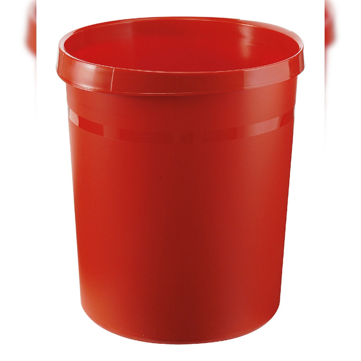 PROREGAL Klassischer runder Papierkorb aus Kunststoff | 18 Liter, HxØ 35x31,2cm | Rot