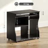 thumbnail of Computertisch Schreibtisch 80x48x75 cm mit Rollen und Tastaturablage Ablagen platzsparend pflegeleicht Schwarz für Büro Homeoffice