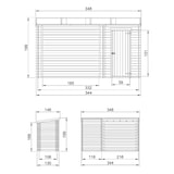 thumbnail of Leñera de jardín M205 – 344 x 130 cm – 4 m²