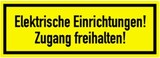 thumbnail of Aufkleber Elektrische Einrichtungen! Zugang freihalten!, Textschild, Folie, 210x74 mm