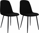 thumbnail of 2er Set Esszimmerstuhl RAZON - Stoff Schwarz 45x54x88 cm | Essstühle Esszimmerstühle Küchenstühle Wohnzimmerstühle