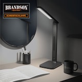 thumbnail of Brandson LED Schreibtischlampe mit 3 Helligkeitsstufen, Leder-Design, 42 LEDs dimmbar, 3 Farbtemperaturen, Sensor Touch, mit Netzteil, Schwarz