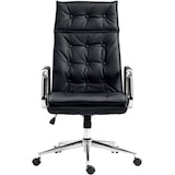 thumbnail of Chaise de bureau Sotira en cuir véritable Noir