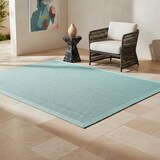 thumbnail of Teppich Balkon Unifarben Pflegeleicht Waschbar Strapazierfähig Terrasse Küche Blau 140x200 cm OEKO-TEX Gekettelt – ORIANA von Kadima Design