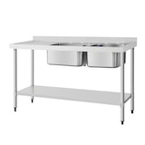 thumbnail of Vogue Edelstahlspüle Doppelwaschbecken Abtropffläche Links 150X60Cm