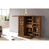 thumbnail of Hausbar Sheesham Massivholz 65x91x50 cm Weinbar ausklappbar, Kleine Bar modern, Barschrank mit Türen, Spirituosenschrank mit Aufbewahrung für