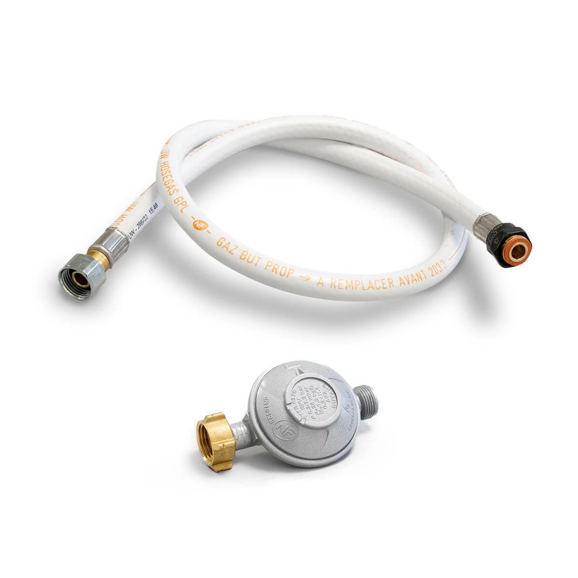Set Gasdruckregler 28 mbar Butan + Flexibler Schlauch 1m