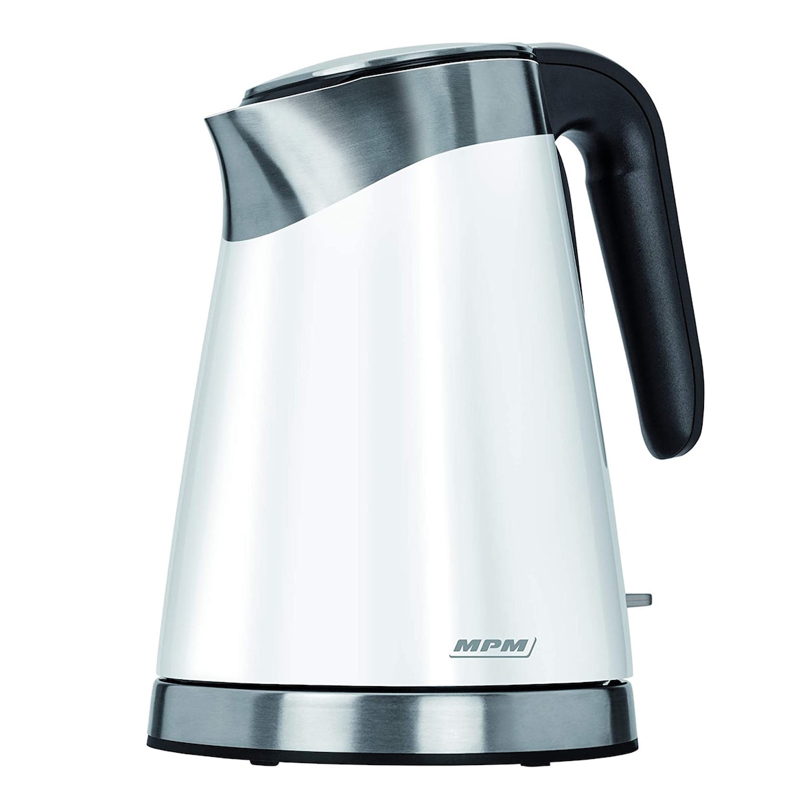 MPM MCZ-56 Jarro Elétrico 1,7 L, Chaleira Eléctrica, Aço Inoxidável sem BPA, Sem Fios, Elemento de Aquecimento Oculto, Branco, 2200W