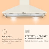 thumbnail of Victoria 90 Dunstabzugshaube 90cm Retro-Design 644,5m³/h 2 LED-Lampen Vintage-Creme