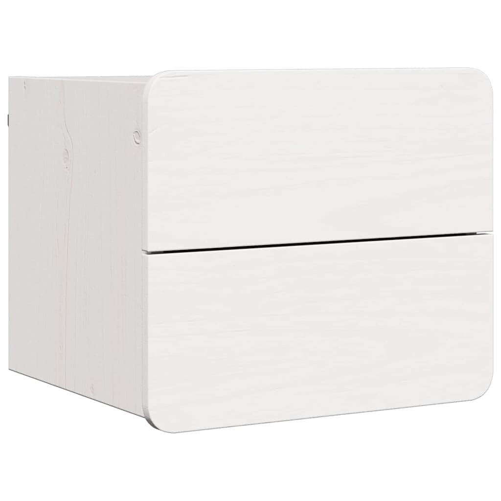 vidaXL Nachttisch Wandmontiert Weiß 39 x 34 x 33 cm Massivholz Kiefer