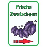 thumbnail of Frische Zwetschgen Schild Hochkant mit Pfeil rechts A1 (594x841mm)
