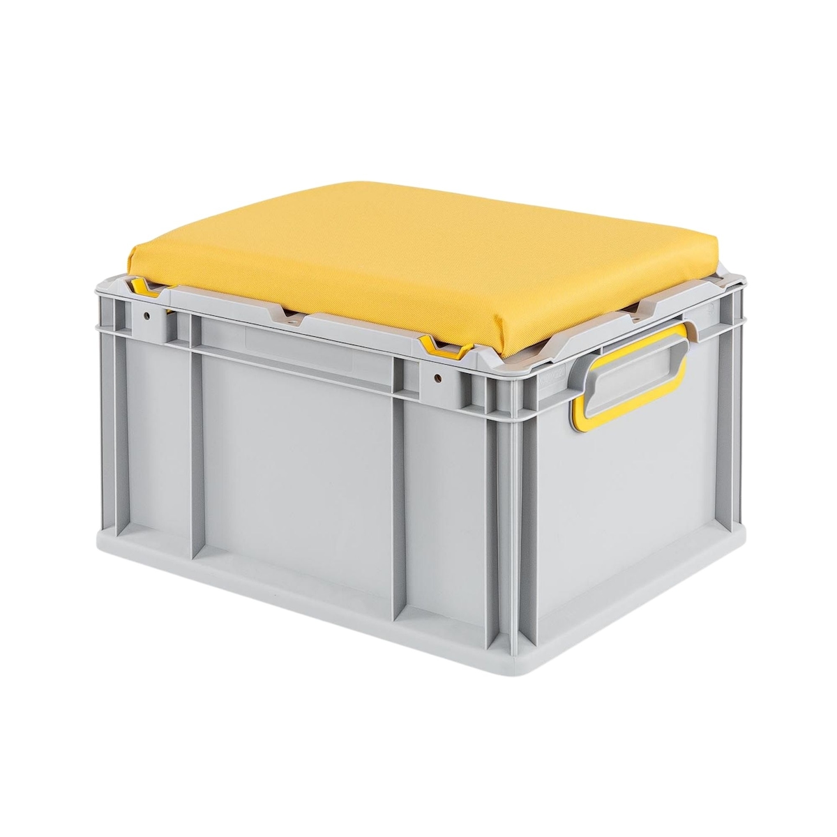 PROREGAL Eurobox NextGen Seat Box Gelb | HxBxT 26,5x30x40cm | 20 Liter | Griffe geschlossen | Eurobehälter, Sitzbox, Transportbox, Transportbehälter