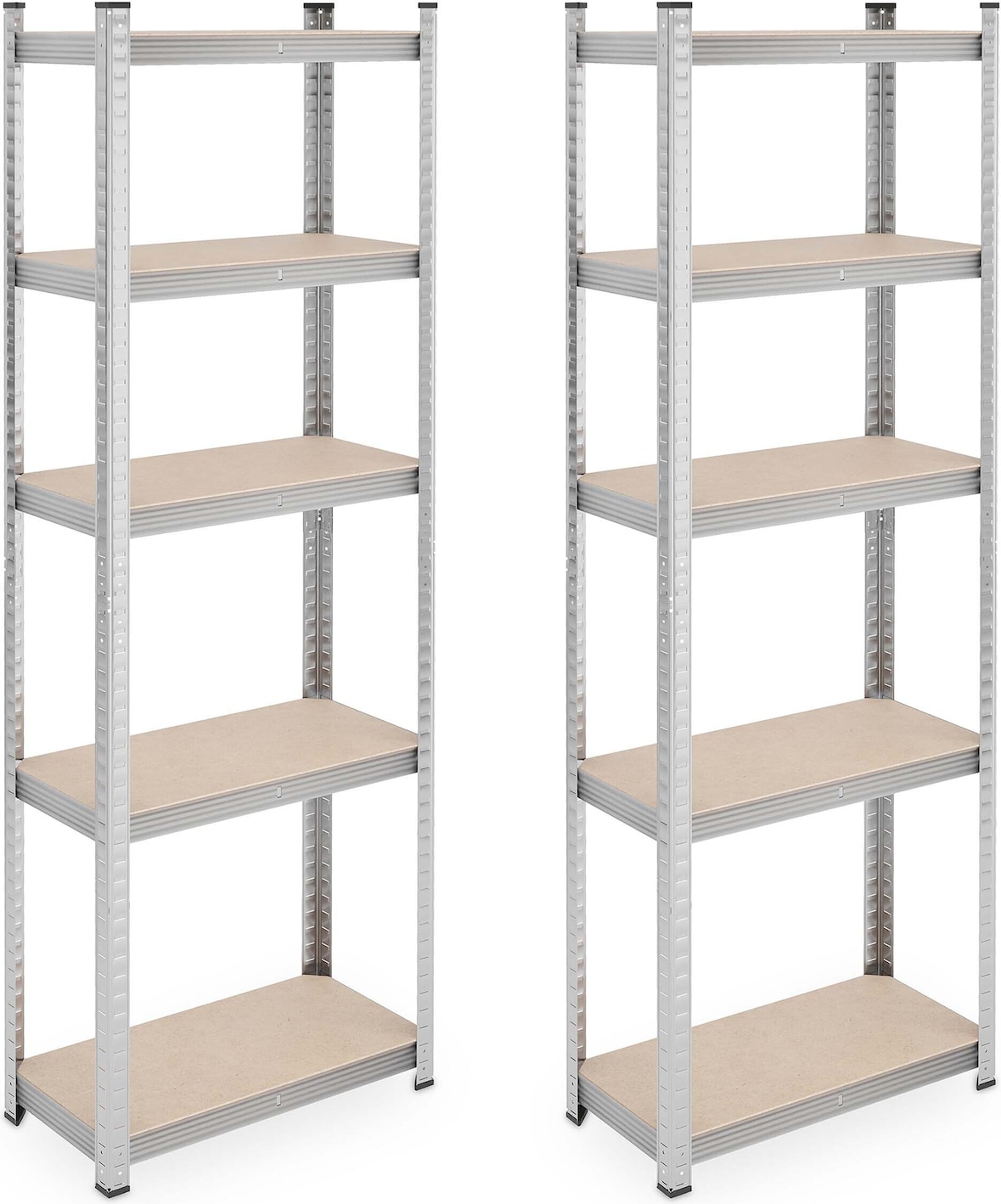 Relaxdays Schwerlastregal 2er Set, HxBxT: 180x60x30 cm, 500 kg, Stahl ...