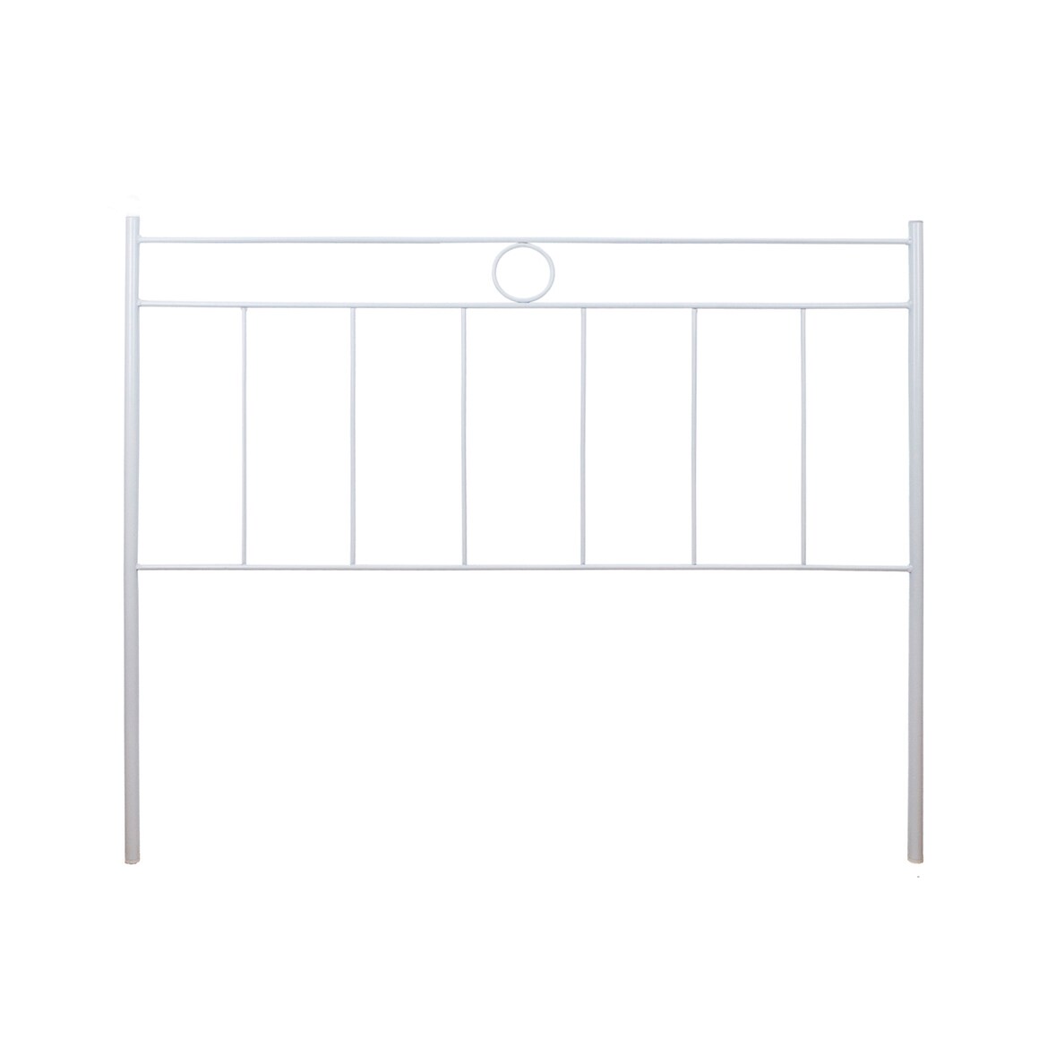 Cabecero de forja Leo, color Blanco Cabezal para cama de 105 cm, Cama 110 cm x 125 cm