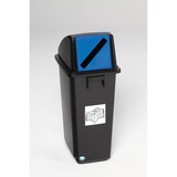thumbnail of PROREGAL Robuster Wertstoffsammler mt Kopfteil | 58 Liter, HxBxT 60x32,5x47,5cm | Kunststoff | Schwarz-Blau | Mülleimer Abfalleimer Müllkorb