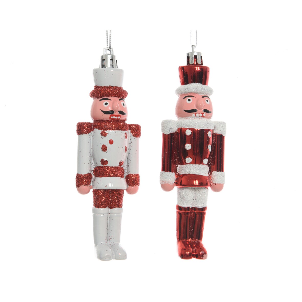 1 Christbaumschmuck Nussknacker Kunststoff Soldat Weihnachtsbaumschmuck rot weiß
