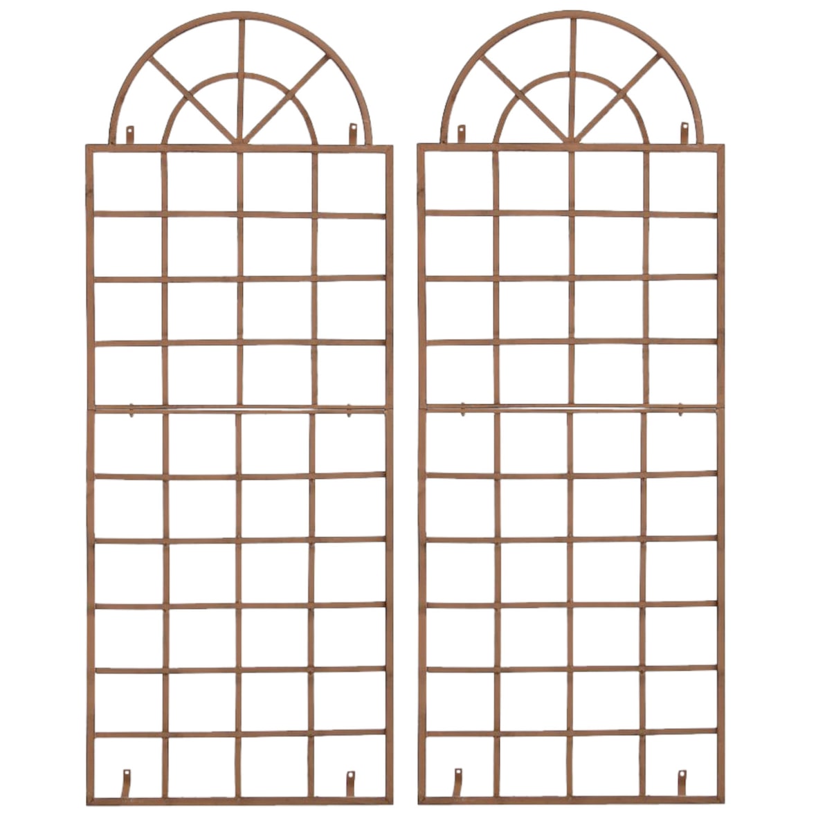 Conjunto de 2 treliças Viva para montagem na parede marrom antigo