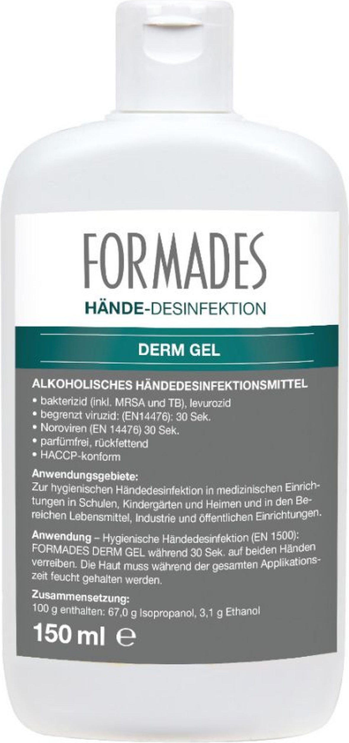 FORMADES Händedesinfektion Derm Gel - Handdesinfektion - 10 x 500 ml