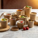 thumbnail of RyanPack Papp-Suppenbecher 360 ml Kraft Braun – 500 Stück Karton (20x25) – Gastronomie
