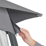 thumbnail of Pavillon MILENA 3,3x3,3 m Anthrazit mit lichtgrauen Seitenvorhängen