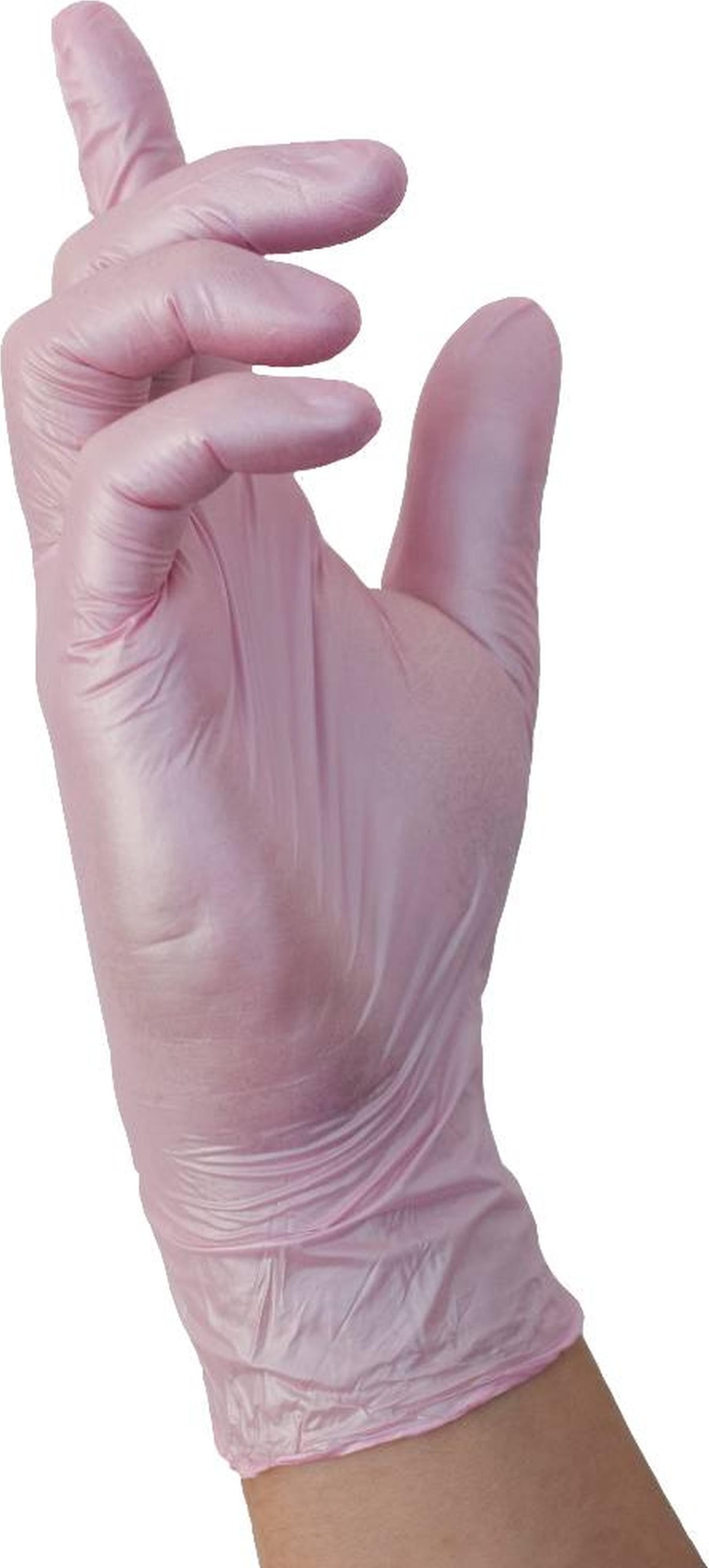 1000 Nitras Glamour Wave Nitrilhandschuhe | Gr. L | perlmuttrosa | Einweghandschuhe