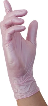 thumbnail of 1000 Nitras Glamour Wave Nitrilhandschuhe | Gr. L | perlmuttrosa | Einweghandschuhe