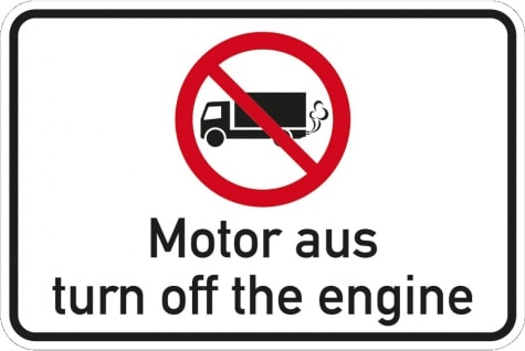 Schild I Hinweisschild Motor aus, deutsch/englisch, Aluminium, 600x400mm