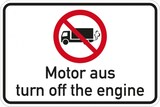 thumbnail of Schild I Hinweisschild Motor aus, deutsch/englisch, Aluminium, 600x400mm