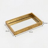 thumbnail of IvoQ Luxuriöses Tablett Gold mit Spiegelboden – 45 x 30 cm – Rechteckiges Dekorationstablett – Hotel Chic & Antikes Design