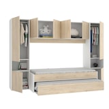 thumbnail of Dmora Letto per bambini Venturosa, Cameretta completa con armadio a ponte e cassettone, 303x97h203 cm, Rovere e Bianco