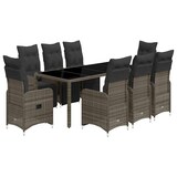 thumbnail of vidaXL 9-tlg. Garten-Bistro-Set mit Kissen Grau Poly Rattan