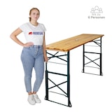 thumbnail of CHEFGASTRO Bierzelttisch höhenverstellbar & klappbar | mit Schirmhalterung | HxBxT 90-116x170x50cm | lackiertes Holz | Stehtisch Biertisch