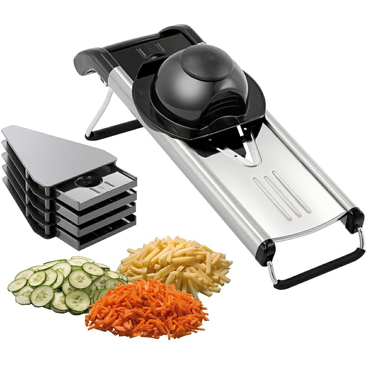 Mandolina profesional de acero inoxidable con 5 accesorios - Bartscher. Bartscher