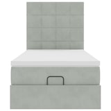 thumbnail of vidaXL Ottoman-Bett mit Matratzen & LEDs Hellgrau 90x190 cm Samt