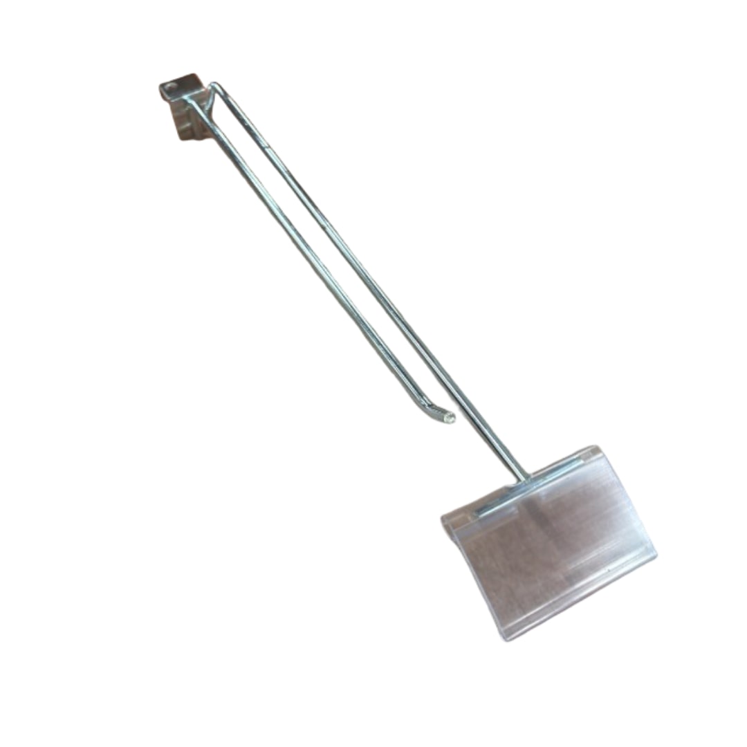 Lot de 50 Broches à poser sur une Barre de charge avec porte étiquette, Longueur 30cm pour Gondole de Profondeur 40cm - Haut, 4,5cm - Long, 6,5cm