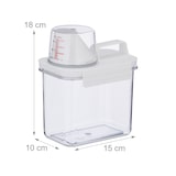 thumbnail of Relaxdays Futter Aufbewahrungsbox, Messbecher, luftdichter Deckel, 1,1 l, Trockenfutter, Müsli, Waschpulver, transparent