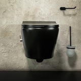 thumbnail of Aloni WC Schwarz Matt Spülrandlos Wand WC mit Taharet Armatur Softclose Deckel Toilette Hängend