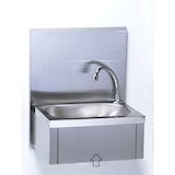 thumbnail of Tournus Handwaschbecken GC mit Rückwand Höhe 540mm: Abm  415 x 335 x 540 mm, Becken 345 x 245mm, Tiefe 120mm  Kniebedienung