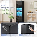 thumbnail of Hochglanz Vitrine Schwarz 45x35x160 cm LED Glasregal Aufbewahrungsschrank Wohnzimmer Schlafzimmer Büro modernes Design