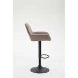 thumbnail of DELUKE® Barhocker DUBLIN - Taupe, Stoff, Schwarz | Barhocker mit Lehne Barstuhl Tresenhocker Tresenstuhl Kneipenhocker Kneipenstuhl