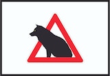 thumbnail of Achtung Wölfe Schild mit Symbol A5 Rückseite selbstklebend