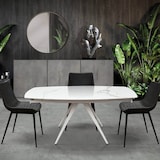 thumbnail of Milani Home tavolo in metallo e ceramica 90 x 180 x 75 cm bianco